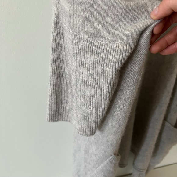 Halogen One Size Gray Open Front 100% Cashmere 3/4 Sleeve Cardigan - Picture 9 of 10